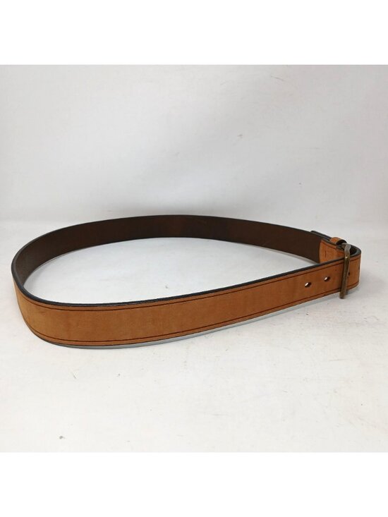 Brown Leather Belt 105 cm 40-42 With Brass Buckle Made Argentina #D-26i main image 3